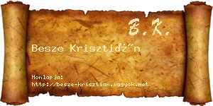Besze Krisztián névjegykártya
